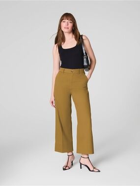 Spanx Twill Wide Leg Crop Pant